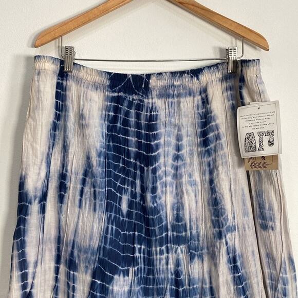 Life Style Boho Crinkle Tie Dye Skirt 1X - Picture 2 of 8